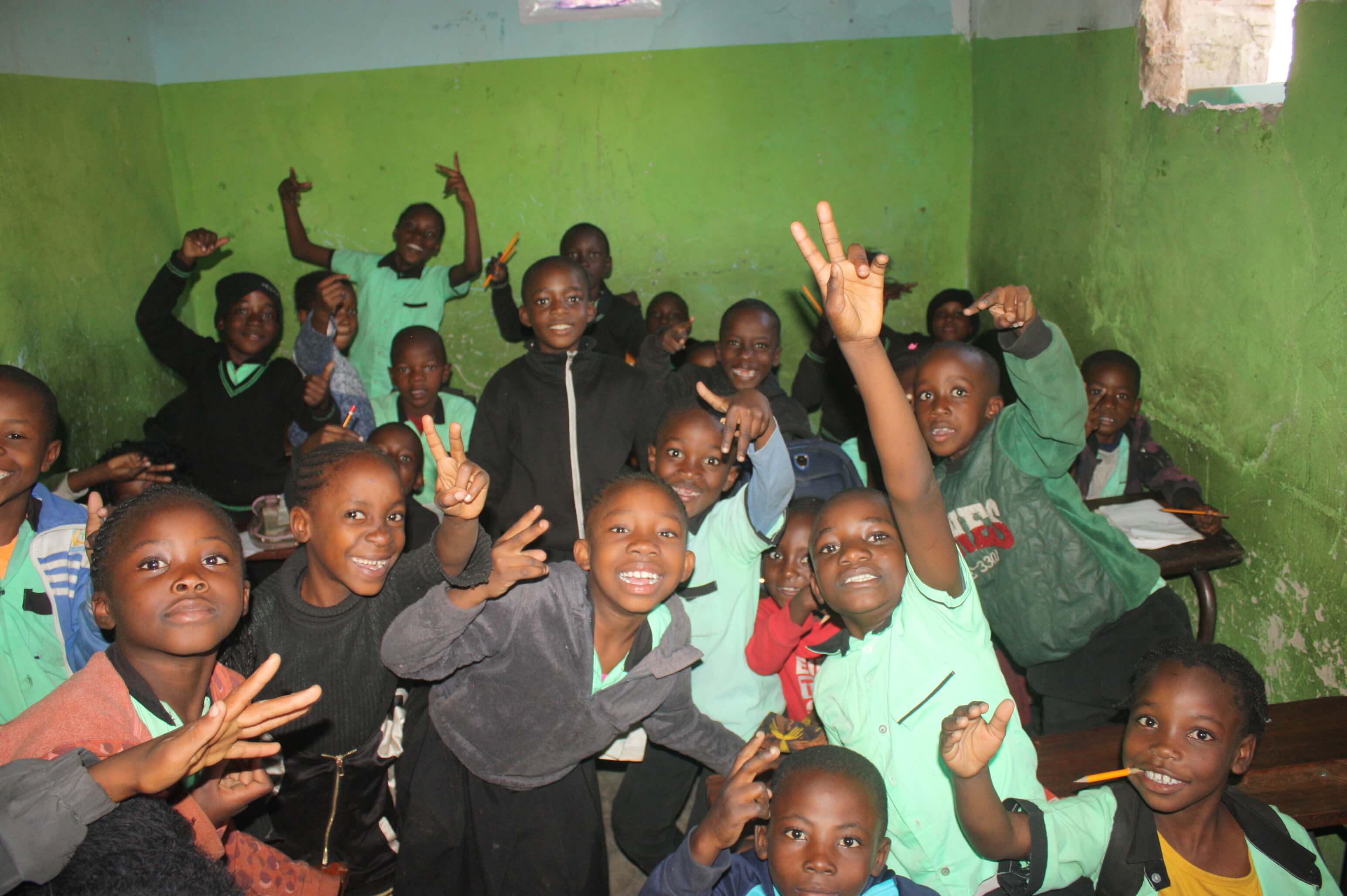 Learners at Determined Primary School